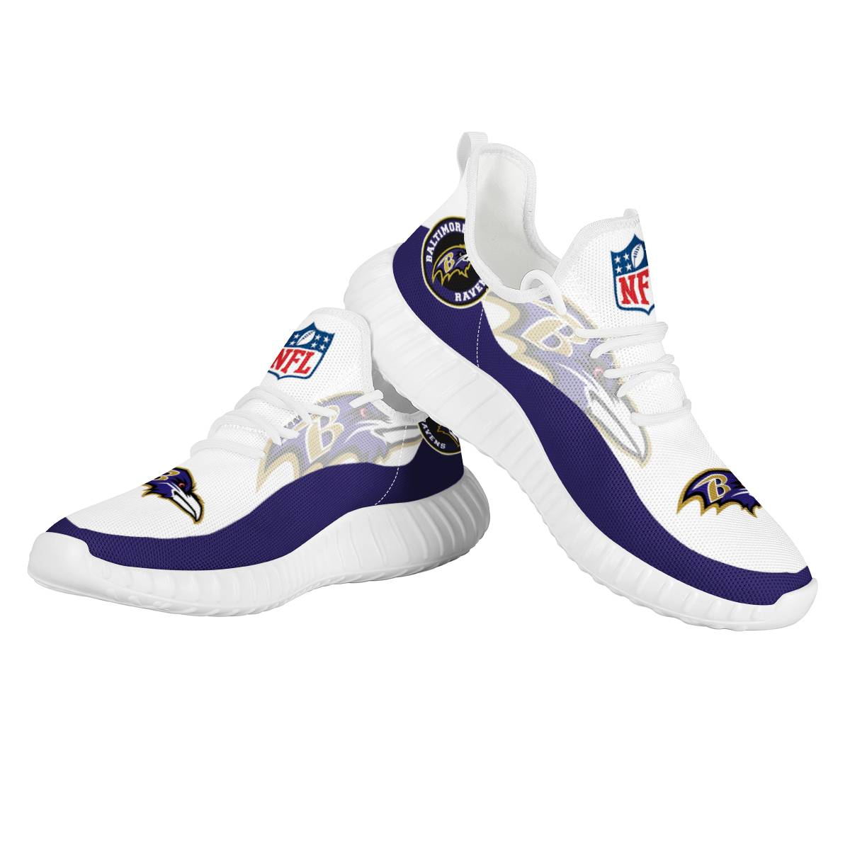 Women's Baltimore Ravens Mesh Knit Sneakers/Shoes 007